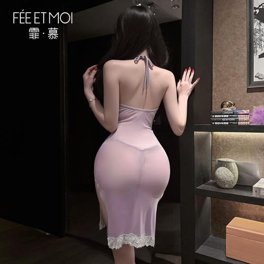 霏慕 甜欲蝴蝶网纱挂脖裙7806 商品图3