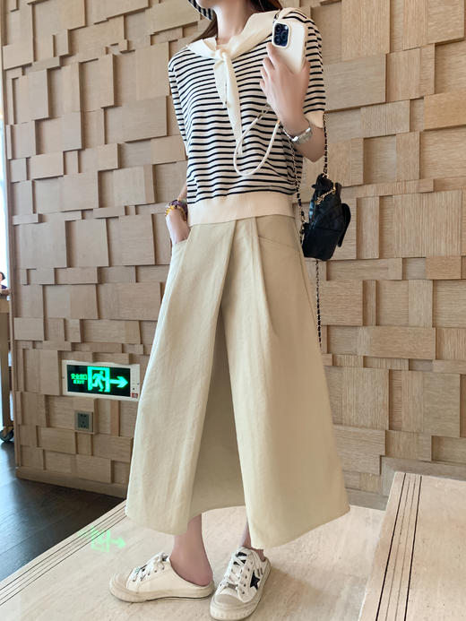 <曾小咸推荐>3.27现货秒杀 ！微信超特价！撞色条纹带披肩短袖 日常149.99 立减80 秒杀69.99！！ 商品图12