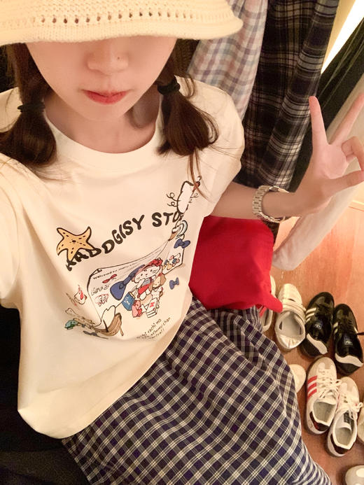 <曾小咸推荐>3.26现货秒杀 ！微信超特价！卡通印花短袖T 日常129.99 立减70 秒杀59.99！！两穿格子半裙 秒杀79.99！！ 商品图6