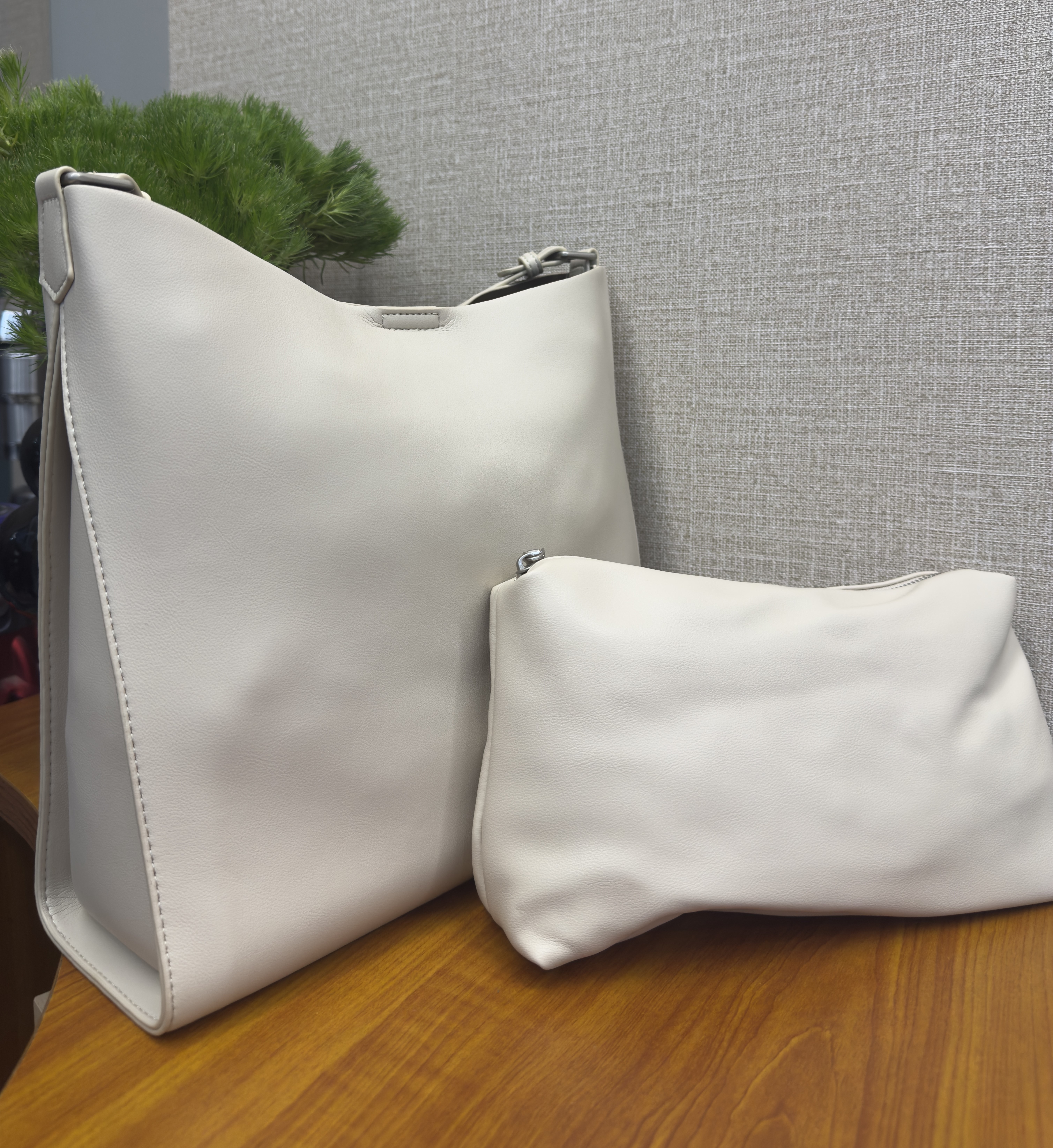 单肩通勤包（焦糖 奶白）