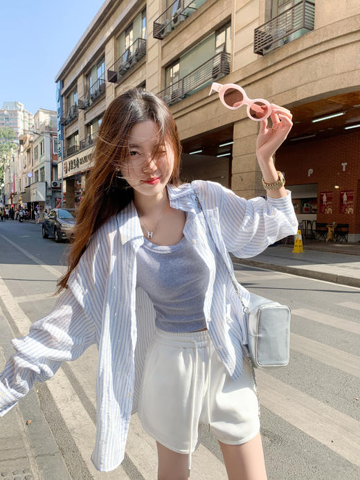 <曾小咸推荐>3.26现货秒杀 ！微信超特价！韩系条纹刺绣衬衫 日常169.99 立减90 秒杀79.99！！ 商品图5