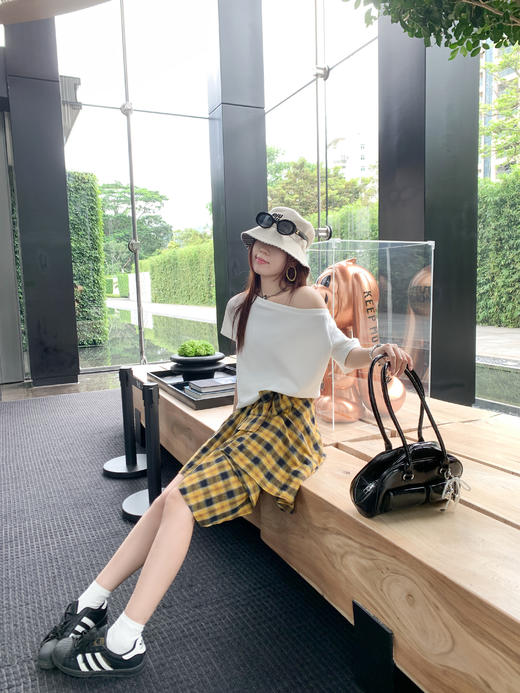 <曾小咸推荐>3.27现货秒杀 ！微信超特价！一字肩两穿短袖T恤 日常89.99 立减40 秒杀49.99！！白色垂感阔腿休闲裤 秒杀79.99！ 商品图13