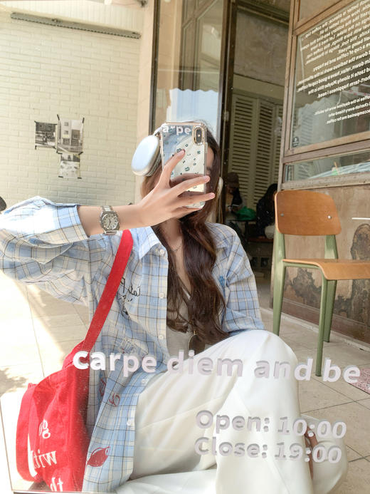 <曾小咸推荐>3.26现货秒杀 ！微信超特价！韩系涂鸦格子衬衫 日常169.99 立减90 秒杀79.99！！ 商品图14