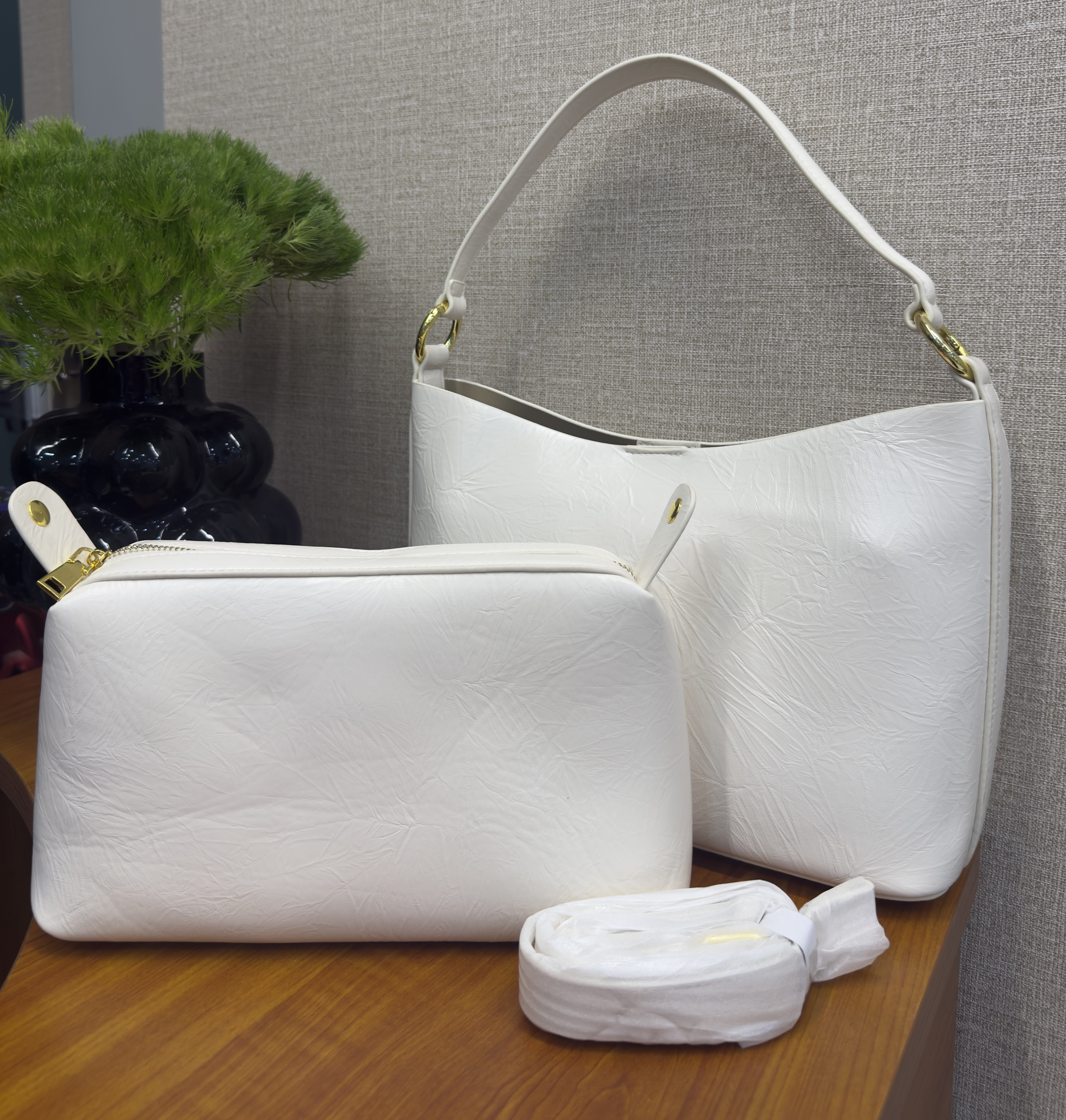 多用水桶包（米白 黑）