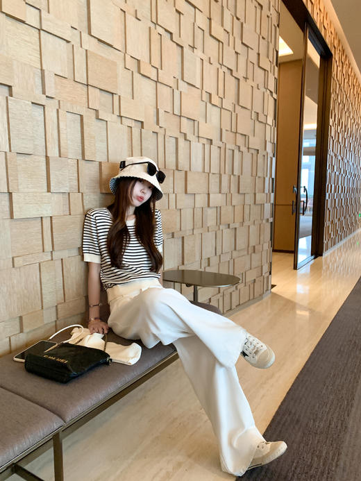 <曾小咸推荐>3.27现货秒杀 ！微信超特价！撞色条纹带披肩短袖 日常149.99 立减80 秒杀69.99！！ 商品图8