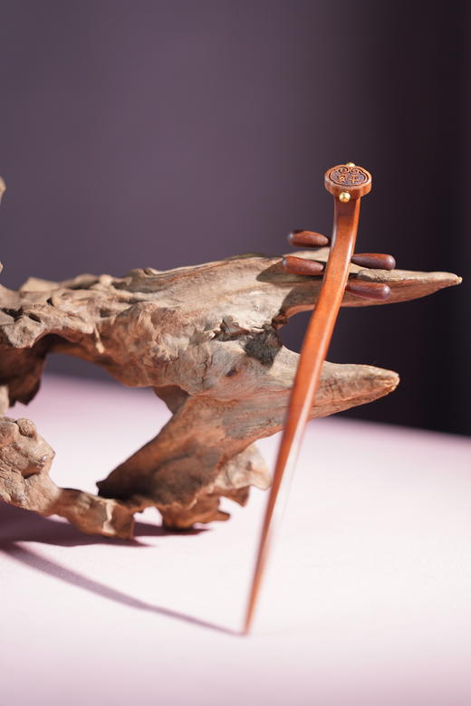 迷罗元和堂 | 雷击木琵琶样式发簪 长约18cm【器悟雅玩】 商品图1