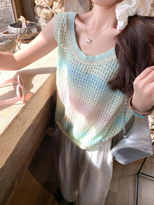 <曾小咸推荐>3.26现货秒杀 ！微信超特价！彩色镂空针织背心 日常119.99 立减60 秒杀59.99！！米色慵懒山本裤 秒杀69.99！ 商品图11