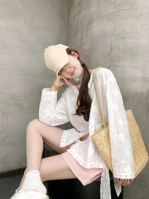 <曾小咸推荐>3.27现货秒杀 ！微信超特价！重工蕾丝提花刺绣连帽衬衣 日常189.99 立减110 秒杀79.99！！ 商品图9