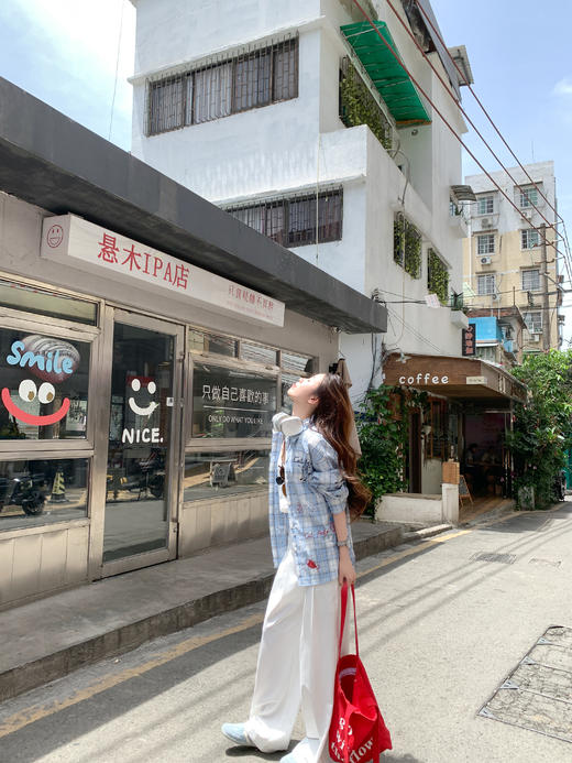 <曾小咸推荐>3.26现货秒杀 ！微信超特价！韩系涂鸦格子衬衫 日常169.99 立减90 秒杀79.99！！ 商品图7