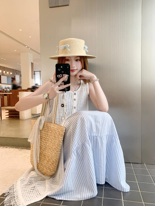 <曾小咸推荐>3.27现货秒杀 ！微信超特价！镂空罩衫+吊带连衣裙套装 日常289.99 立减160 秒杀129.99！！ 商品图9