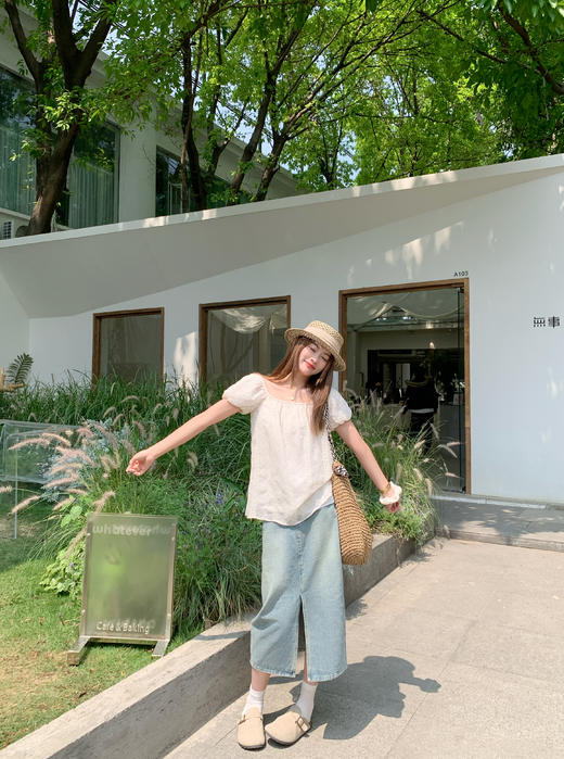 <曾小咸推荐>3.26现货秒杀 ！微信超特价！韩系泡泡袖衬衫 日常139.99 立减70 秒杀69.99！！ 商品图7