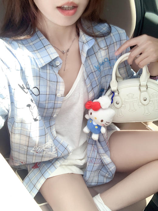 <曾小咸推荐>3.26现货秒杀 ！微信超特价！韩系涂鸦格子衬衫 日常169.99 立减90 秒杀79.99！！ 商品图11