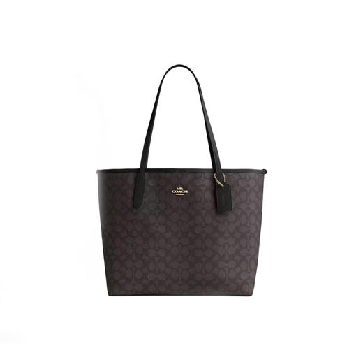 【拼团专属649元！ 香港直邮】COACH/蔻驰city30 奥莱女士经典标志老花托特包手提包58292 清关约7个工作日 -w 商品图1