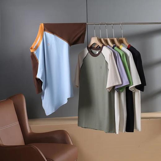 速干撞色拼接短袖T恤情侣款 商品图1