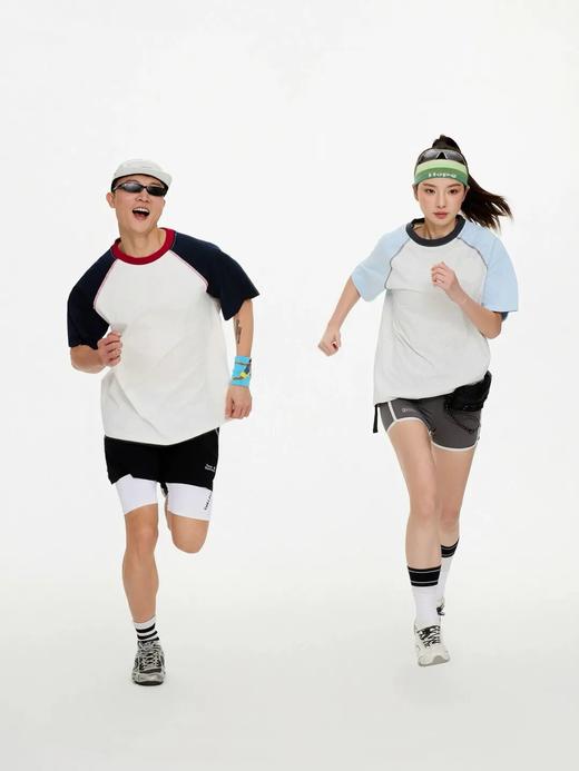 速干撞色拼接短袖T恤情侣款 商品图3