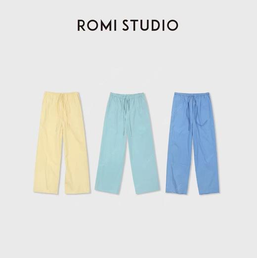 ROMI STUDIO"松弛随性"全棉高密高支纸感阔腿休闲裤 RWDSX62310 商品图2