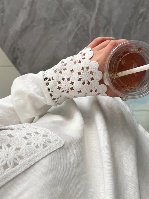 温柔到骨子里的拼接蕾丝法式白T 商品图7