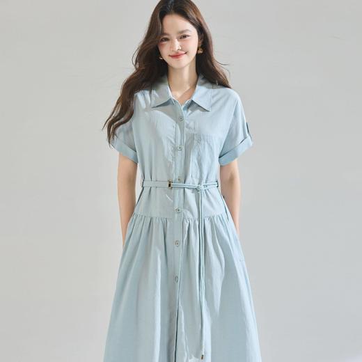 「高货sh」全新升级【铂金会员358/天猫479/差价121】(75049)洛诗琳简约显瘦衬衫连衣裙2026新款天丝麻通勤风收腰裙 商品图3