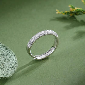 子佩集【璀璨心声】银S925戒指【J03612】时尚时尚半圈钻2602