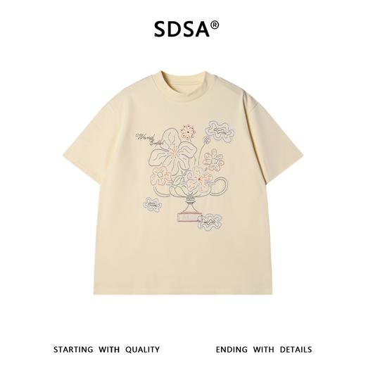 2607SDSA男装2026新款高贵轻奢潮牌花瓶花卉精致刺绣短袖百搭简约上衣 商品图1