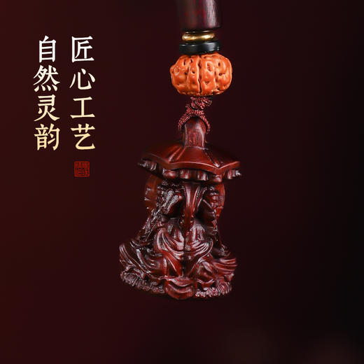 雷击木三清zu师挂件新中式钥匙扣车载挂件手工木雕饰品 商品图4