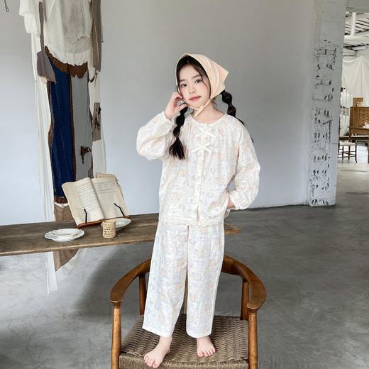 其其宝宝儿童睡衣宝宝纯棉云纱春季开衫家居服男女童卡通套装中小童空调服73-160★娃娃优选 商品图0