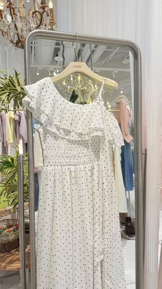 【门店同款】ENJOY夏季“悠然之境”波点斜肩连衣裙 162443541 商品图1