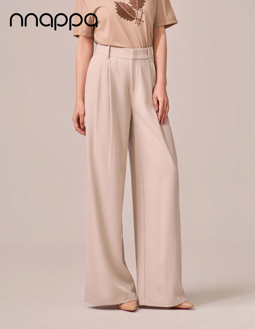 26春夏新款斜纹亚麻老钱风阔腿裤PA29410 商品图2