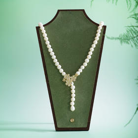 子佩集【繁花之约】珍珠惜王妃毛衣链【ZZMYL005】9mm珠镀金花朵2601