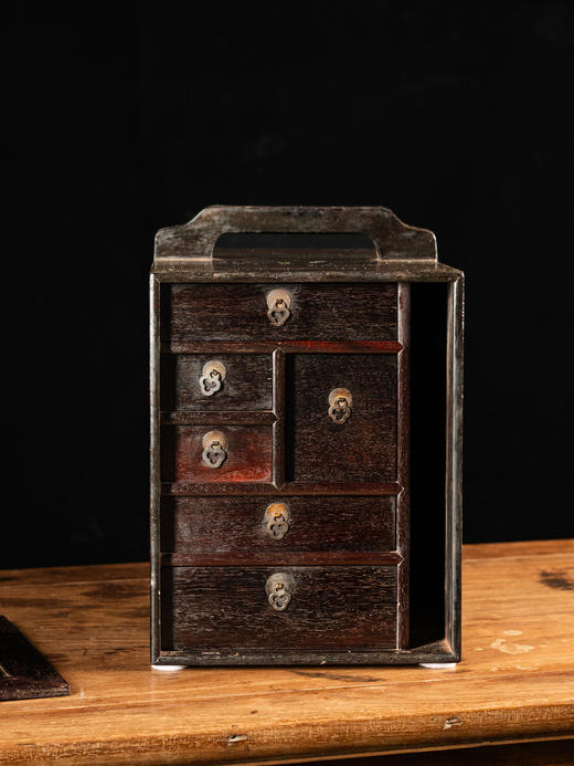 清早期 紫檀提梁文房箱 商品图1