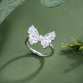子佩集【翩跹雪蝶】银S925戒指【JL070944】时尚蝴蝶时尚2602