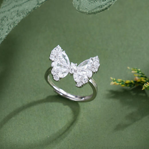 子佩集【翩跹雪蝶】银S925戒指【JL070944】时尚蝴蝶时尚2602 商品图0