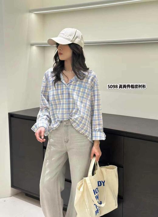 C45098#真两件格纹衬衫 商品图0