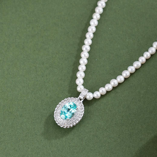 子佩集【海族公主】银S925珍珠惜王妃项链【ZZXL030】2.8mm珠蓝椭圆2601 商品图0