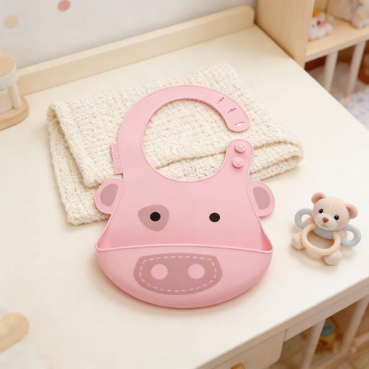 加拿大MARCUS婴儿硅胶围兜 防水防漏宝宝围嘴兜 商品图5