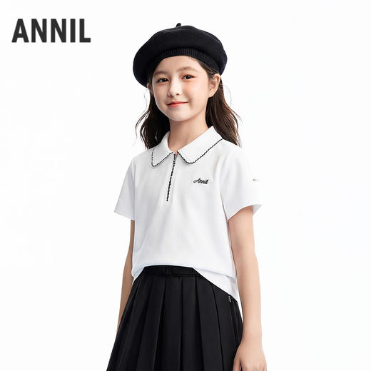 女童翻领短袖POLO衫夏季新款安奈儿童装EG621757 商品图2