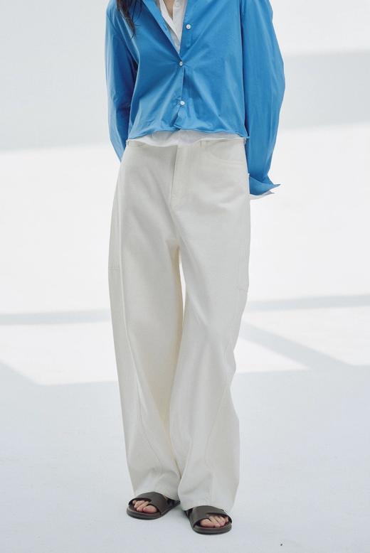 封神私服裤~早春新款遮胯显瘦解构弯刀香蕉阔腿牛仔裤 商品图7