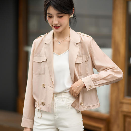 夏季新款时尚百搭休闲西装简约通勤防晒短外套女5Y24BW0757 商品图2