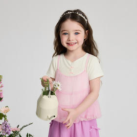 笛莎Deesha 2026年夏季新款小童女童假两件TT恤