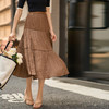 米思阳洋气时尚半身裙高级感褶皱高腰宽松a字裙5Y24BI0219 商品缩略图0