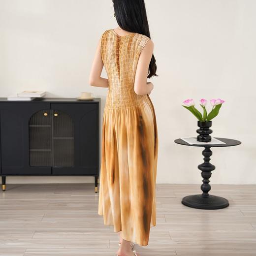 米思阳2024夏季新款气质100%桑蚕丝晕染真丝连衣裙无袖A字女裙子2658 商品图3