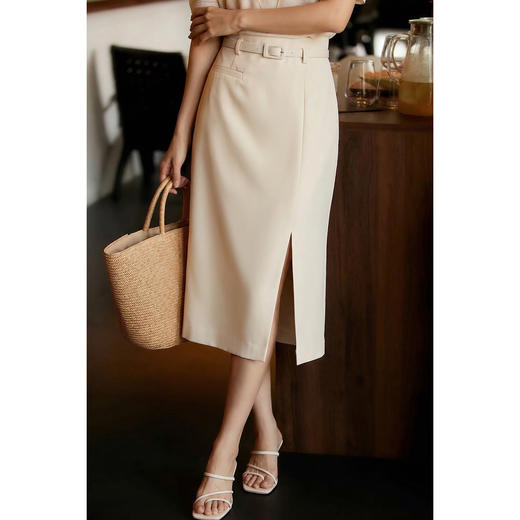 【显瘦开叉裙】米思阳2026夏季时尚高级感通勤百搭高腰显瘦包臀半身裙女4119/1459 商品图1