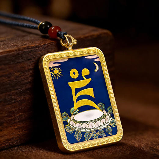新品黄财神种子字藏式文创镀金嘎乌盒挂件唐卡画心堆金工艺 商品图3