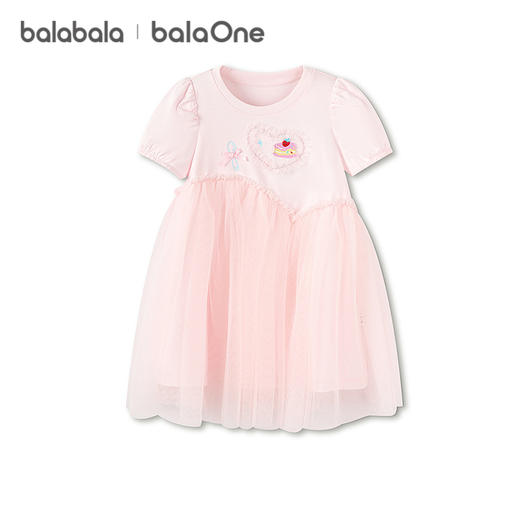 巴拉巴拉女童裙子儿童连衣裙2026新款夏装甜品绣花章网纱裙蝴蝶结 商品图4