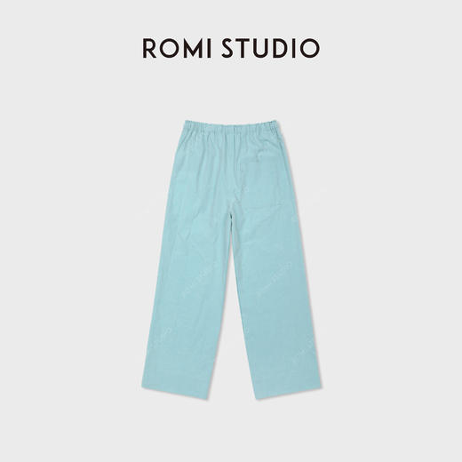 ROMI STUDIO"松弛随性"全棉高密高支纸感阔腿休闲裤 RWDSX62310 商品图4