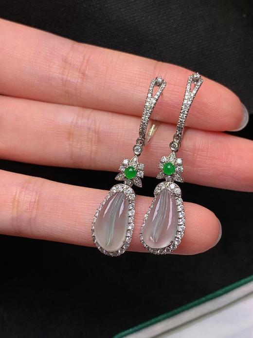 羽毛翡翠耳坠 商品图2