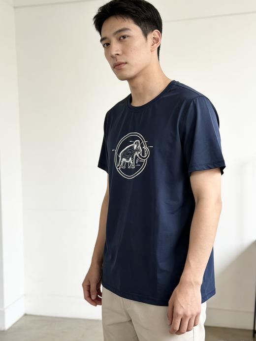 两色，青岛订单，猛犸象（Mammut）男士短袖T恤  户外轻量速干功能T恤 线条象短袖 商品图2