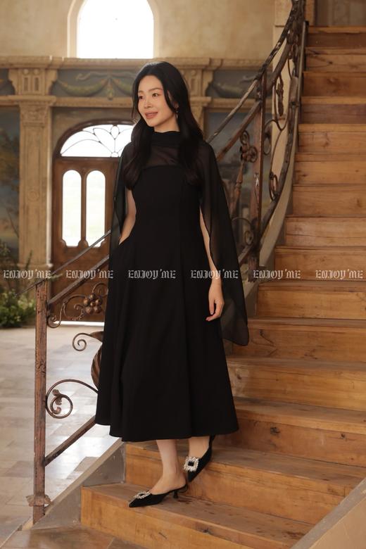 【门店同款】ENJOY夏季网纱多种穿法经典小黑裙 170694421 商品图0