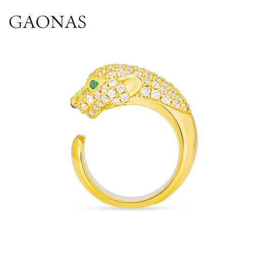 合成锆石戒指 金色豹子时尚潮流百搭开口戒指11941JGO 商品图2