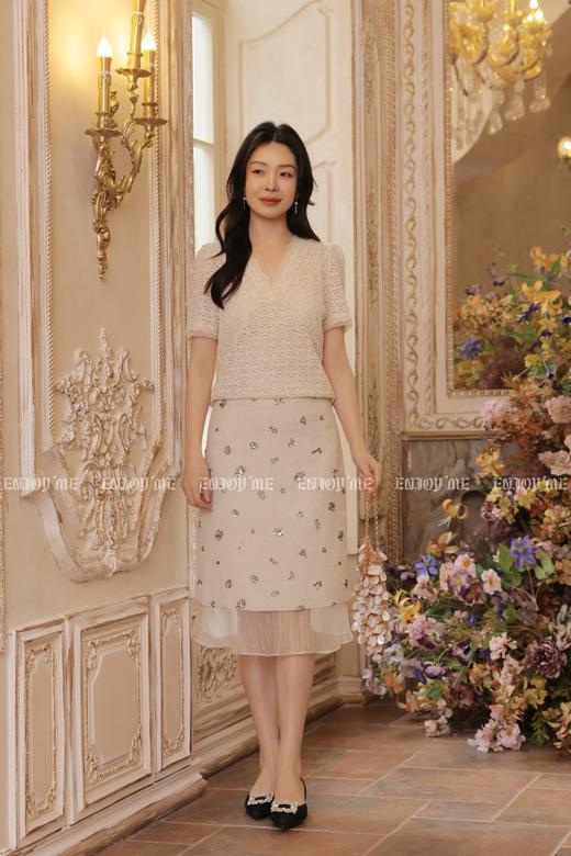 【门店同款】ENJOY夏季花朵钉珠中半裙 170594905 商品图1